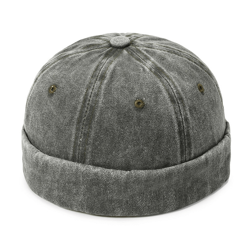 Adjustable Brimless Docker Hat / Cotton Breathable No Vizor Cap - SF1460