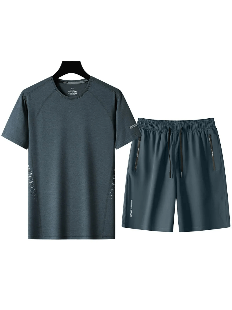 Breathable Athletic T-Shirt and Shorts Set - SF2046