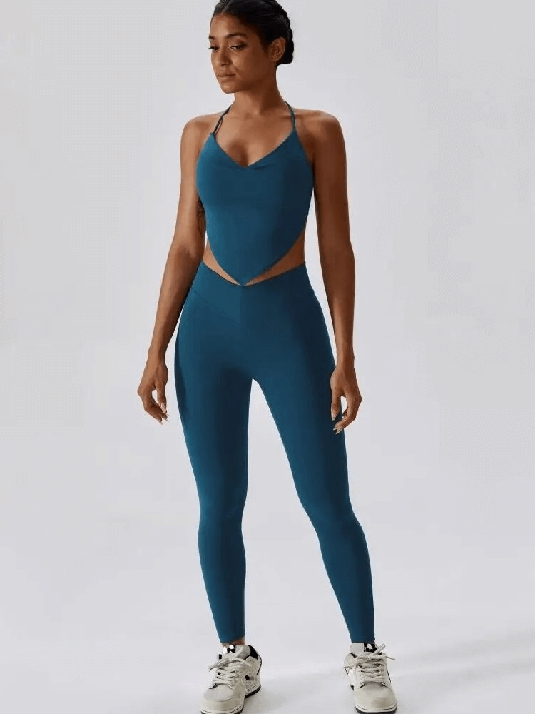 Breathable Elastic Women's Two-Piece Sports Set - SF1754