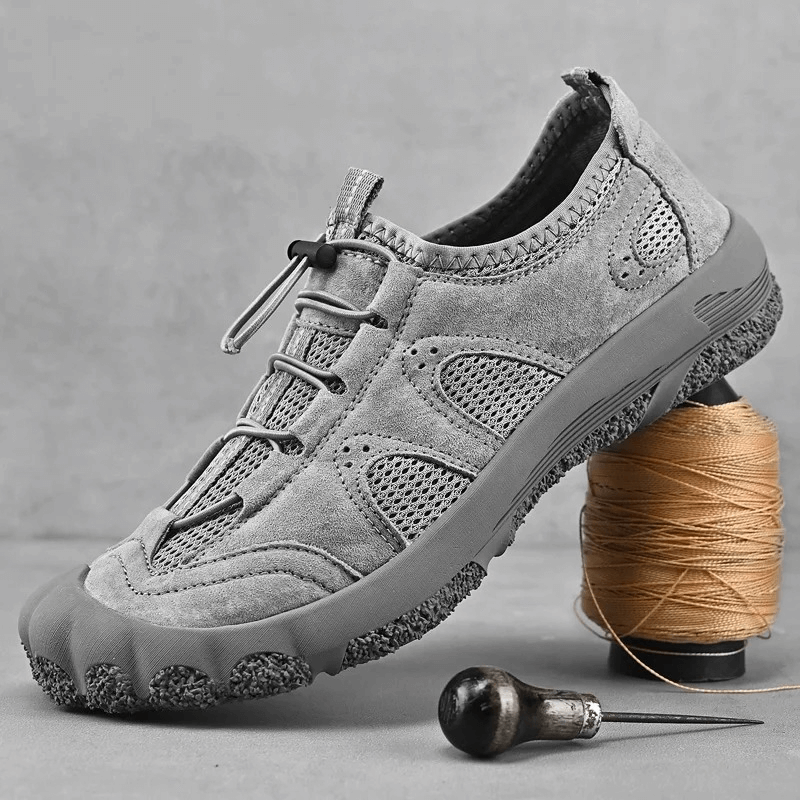 Breathable Leather Hiking Sneakers with Adjustable Lace - SF1853