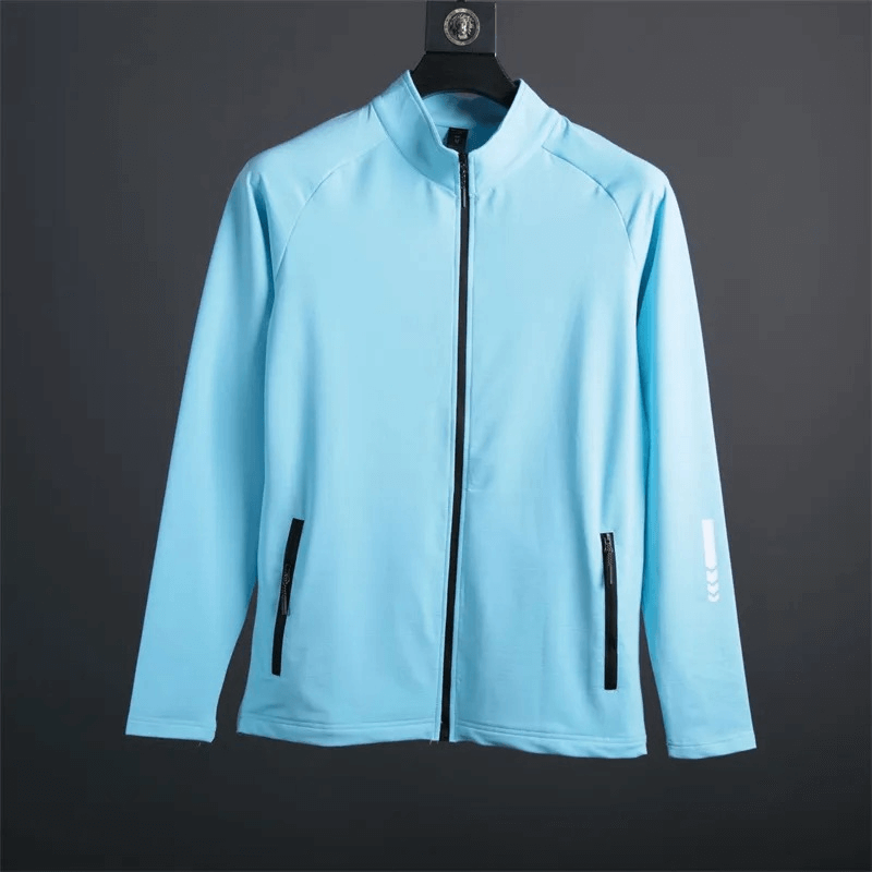 Compression Long Sleeves Zipper Stand Collar Running Jacket - SF1878