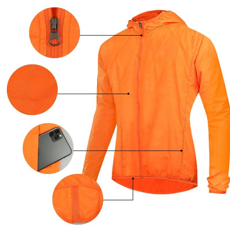 Cycling Men's Reflective Quick Dry Windbreaker with Hood - SF0159