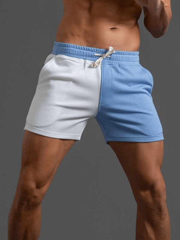 Fashion Elastic Waist Cotton Two Color Shorts for Men - SF1394