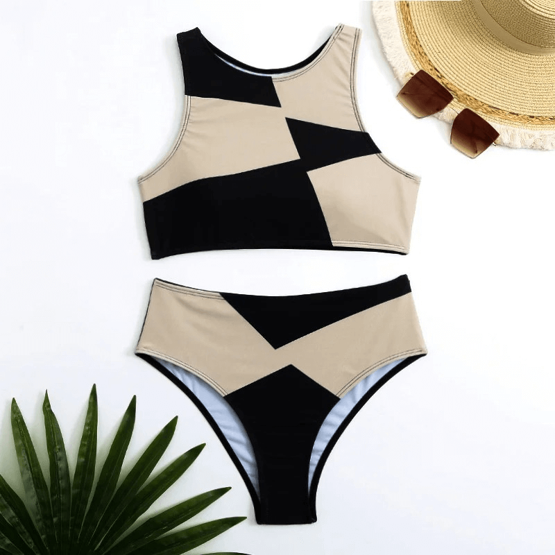 Fashionable Sporty Elastic Women's Two-piece Swimsuit - SF1886