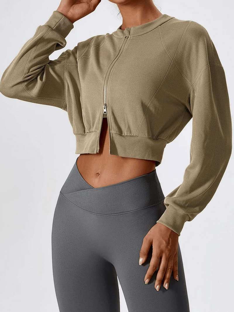Fitness Long Sleeves Double Zipper Loose Sweater - SF1809