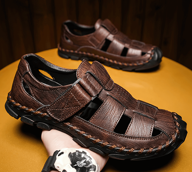 Genuine Leather Men's Sandals With Soft Soles / Outdoor Beach Shoes - SF1318