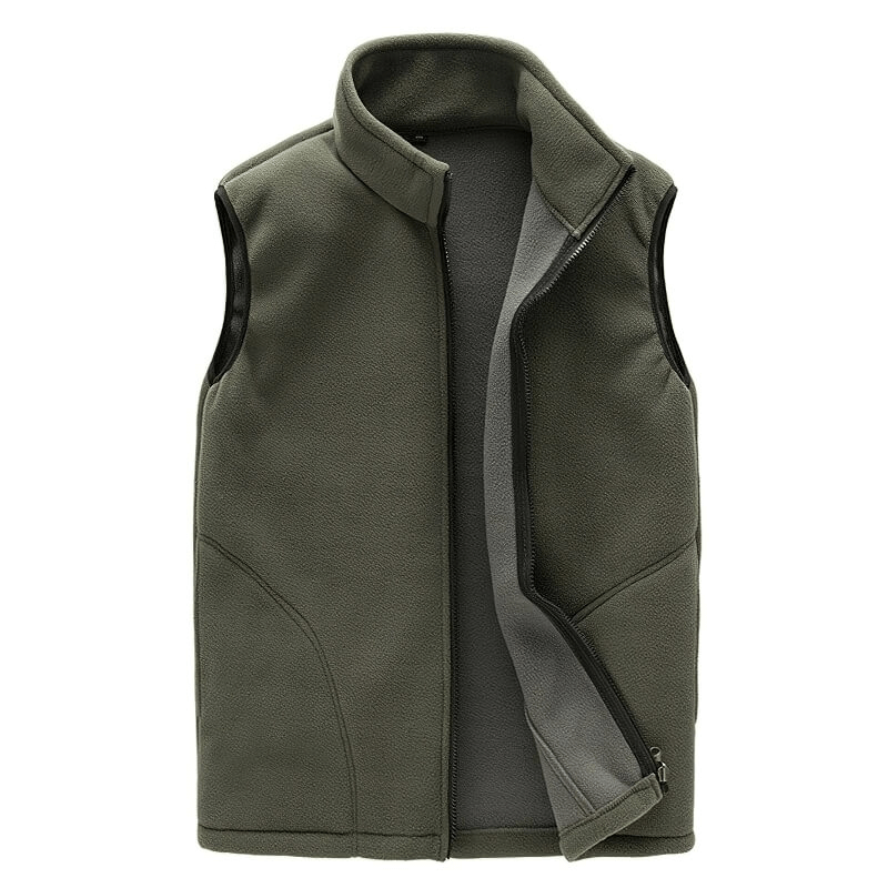 High Stand-Up Collar Fleece Vest with Zipper For Men - SF0155