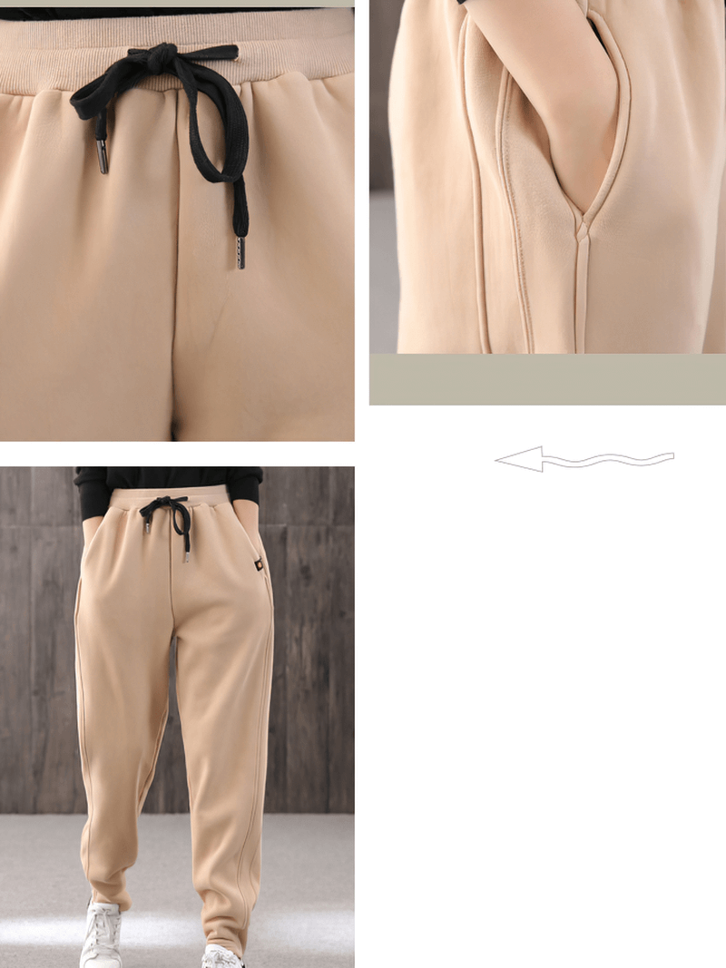 High Waist Warm Sweatpants / Casual Drawstring Thick Joggers - SF1419