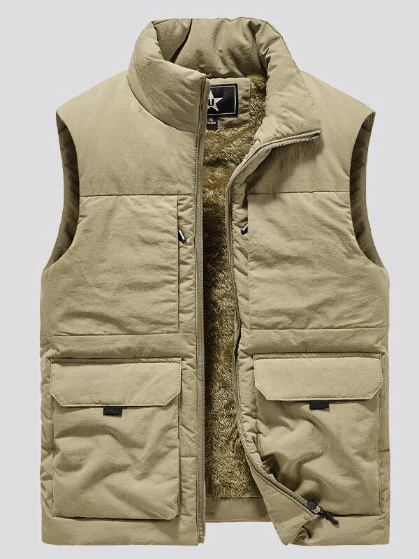 Insulated Men's Waistcoat with Zipper and Big Pockets - SF1771