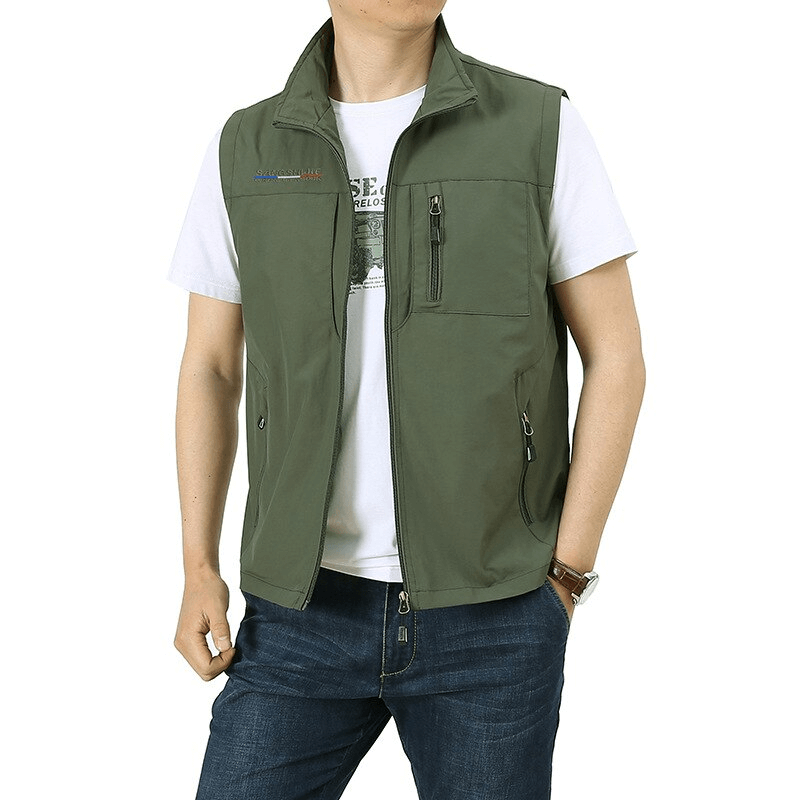 Lightweight Breathable Men's Vest with Pockets for Hiking - SF1530