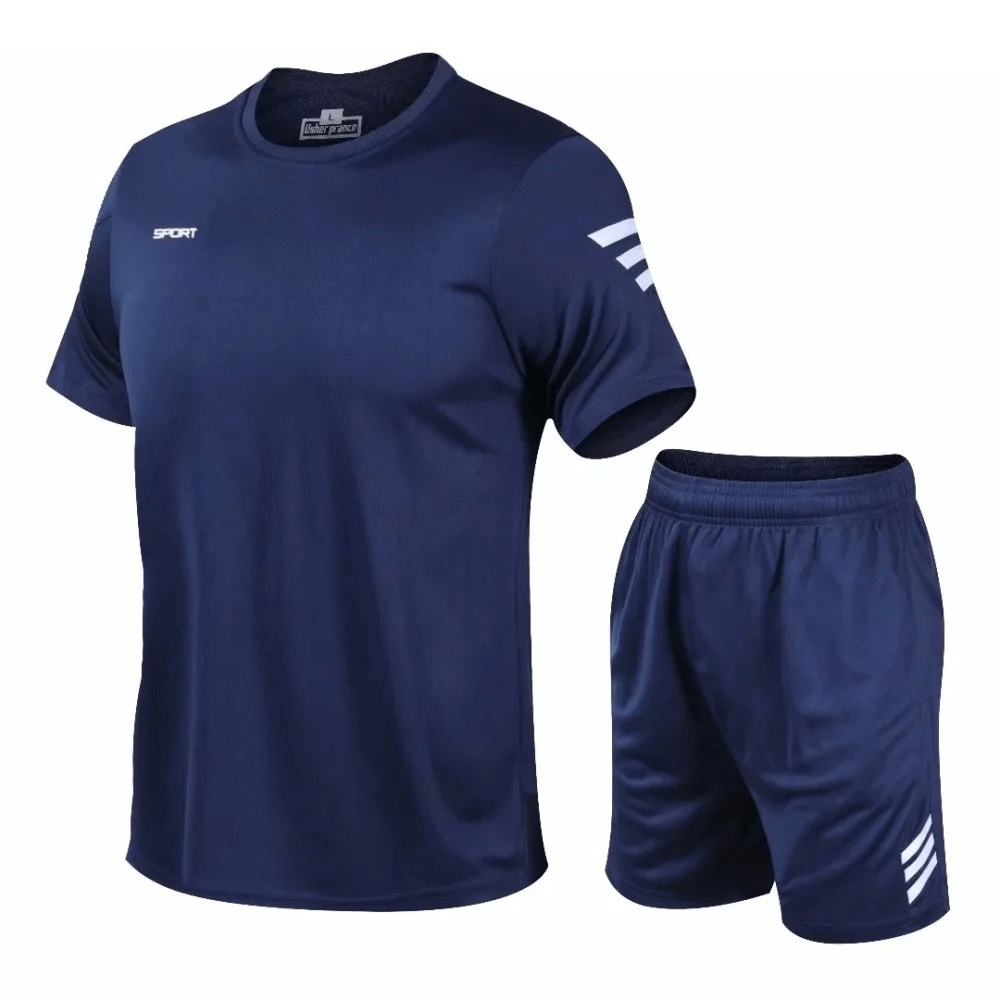 Lightweight Men's Athletic T-Shirt and Shorts Set - SF2025