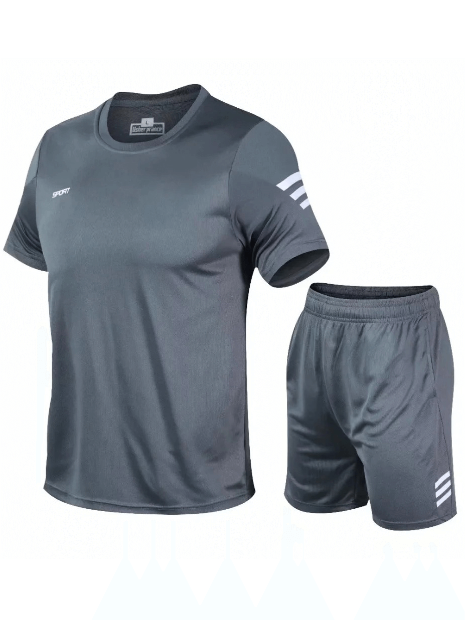 Lightweight Men's Athletic T-Shirt and Shorts Set - SF2025