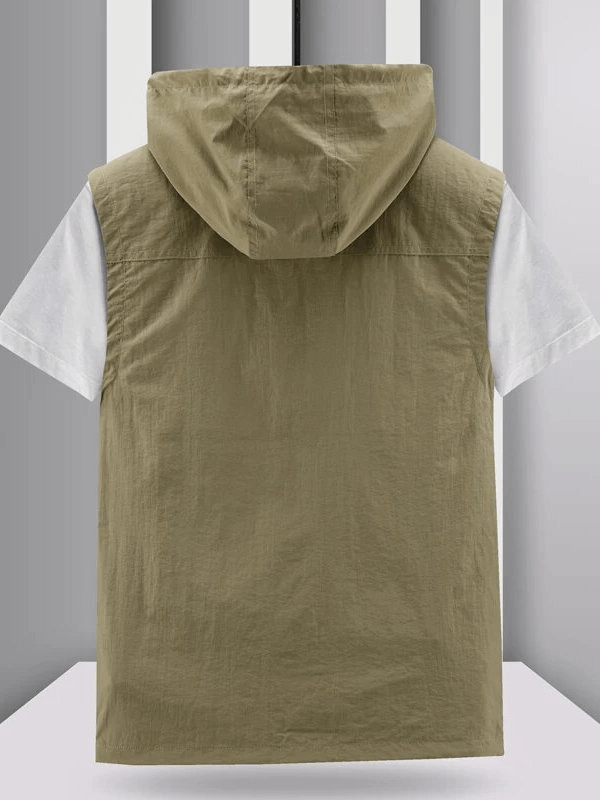 Lightweight Men's Vest with Many Pockets and Hood - SF1786