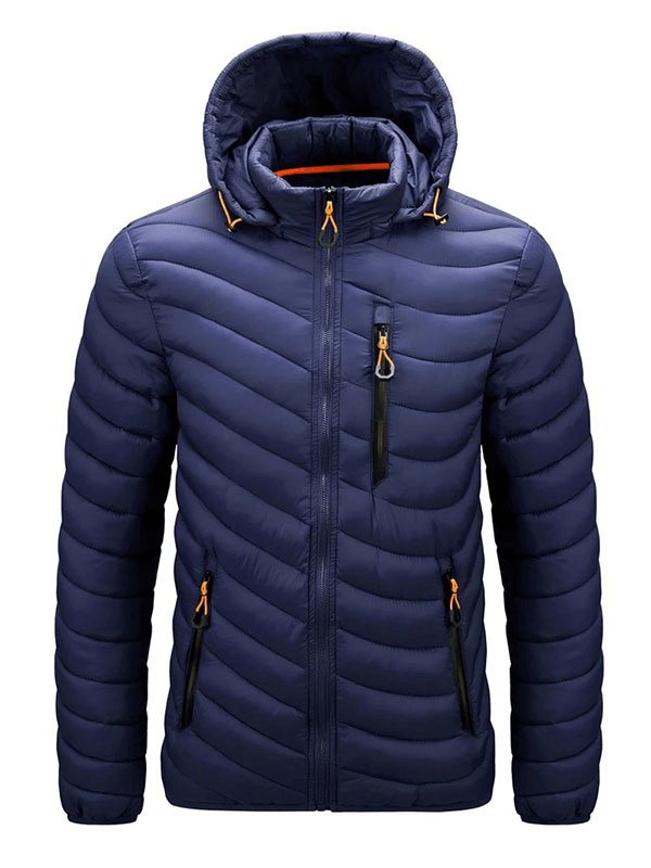 Male Warm Jacket with Pockets and Removable Hood - SF1865