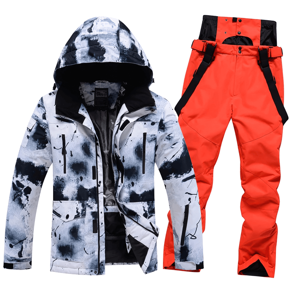 Male Warm Ski Hooded Jacket and Pants Set - SF2068