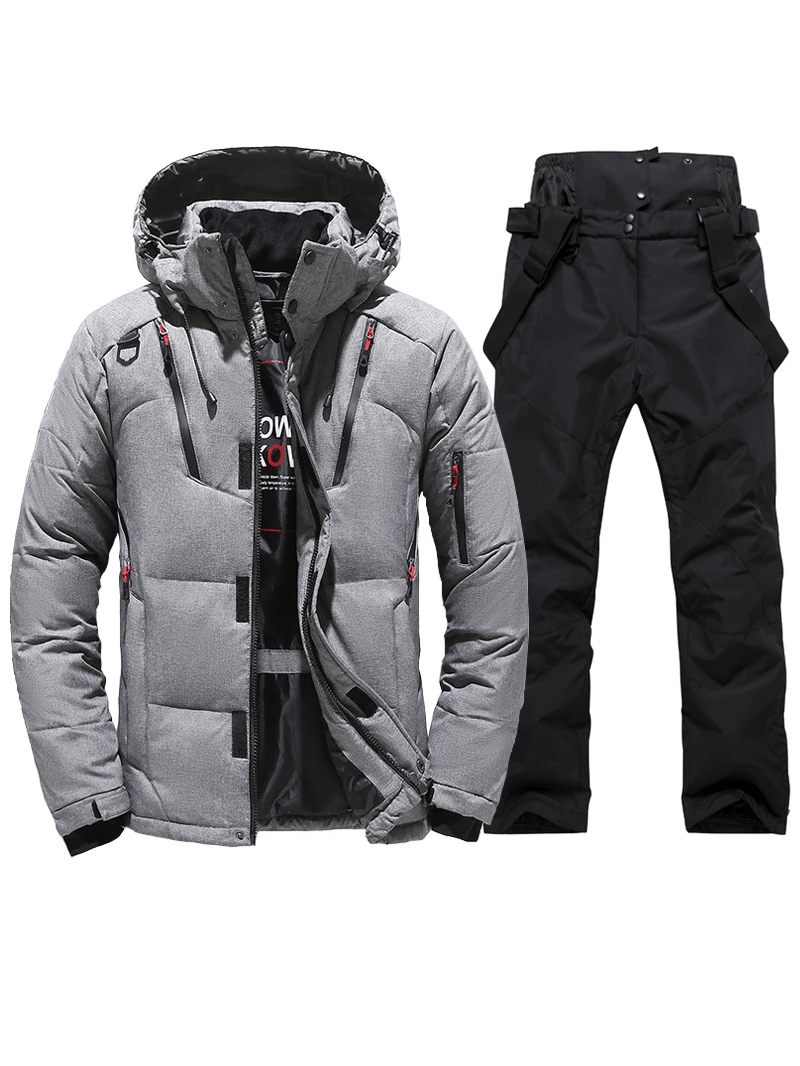 Men’s Windproof Ski Suit with Hooded Jacket - SF2045