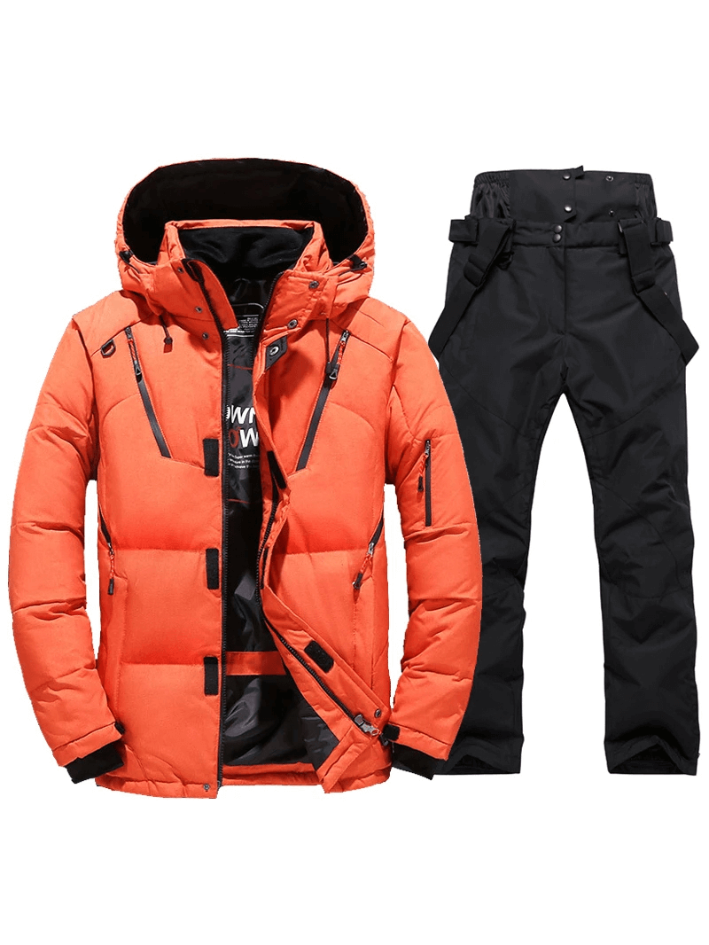 Men’s Windproof Ski Suit with Hooded Jacket - SF2045
