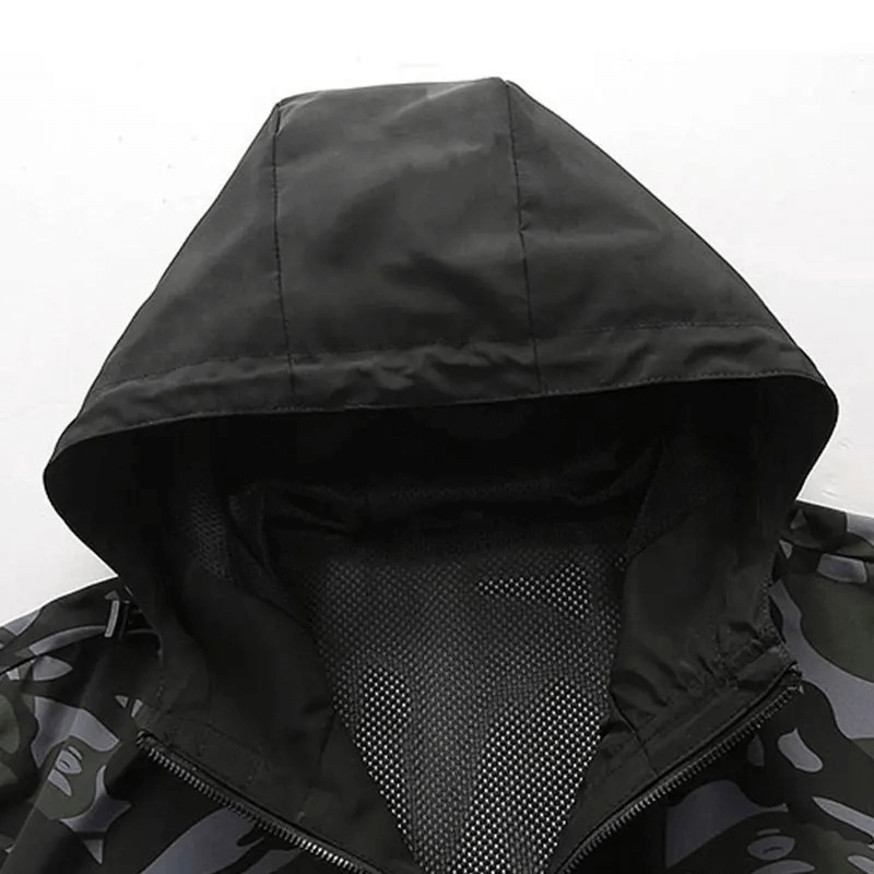 Men's Camo Print Hooded Waterproof Tactical Jacket - SF1980