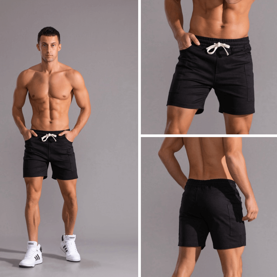 Men's Multi Pocket Cotton Drawstring Gym Shorts / Casual Sports Clothing - SF1291