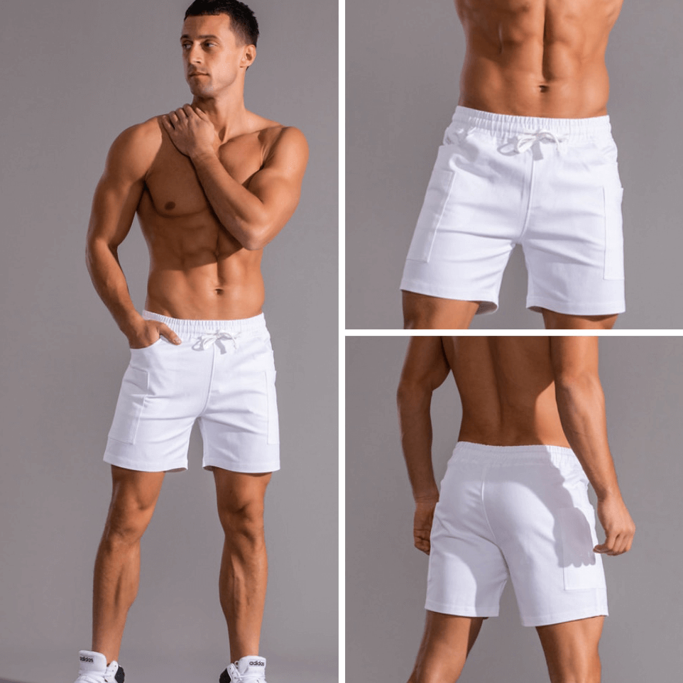 Men's Multi Pocket Cotton Drawstring Gym Shorts / Casual Sports Clothing - SF1291