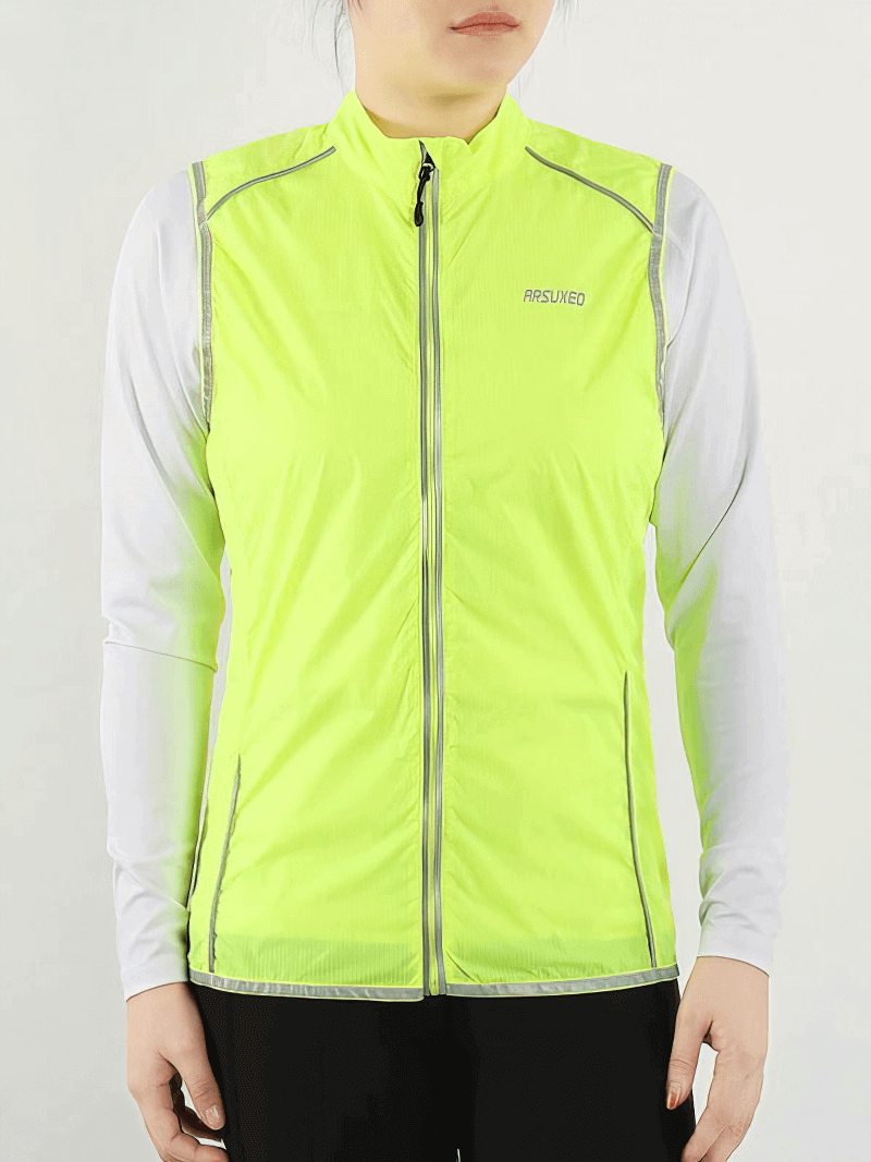 Reflective Windproof Vest for Women / Cycling Vest with Back Zipper Pocket - SF0004