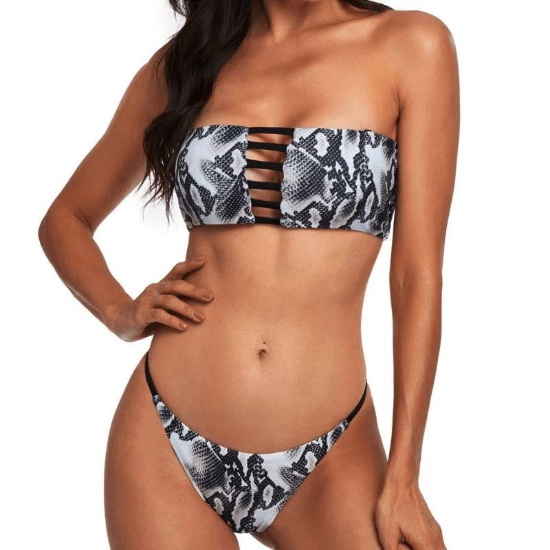 Sexy Female Push-Up Bikini Set with Print - SF1874