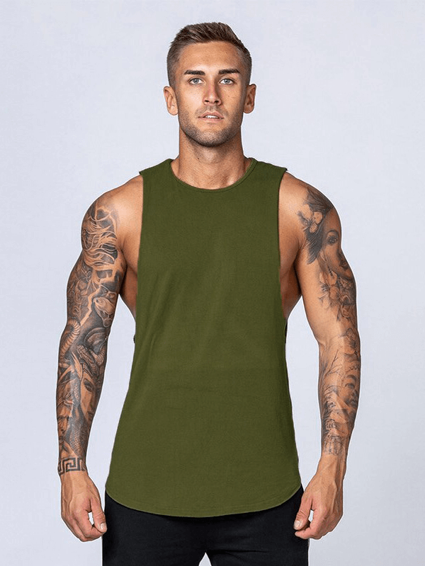 Solid Cotton Fitness Tank Top for Men / Workout Clothes - SF1491