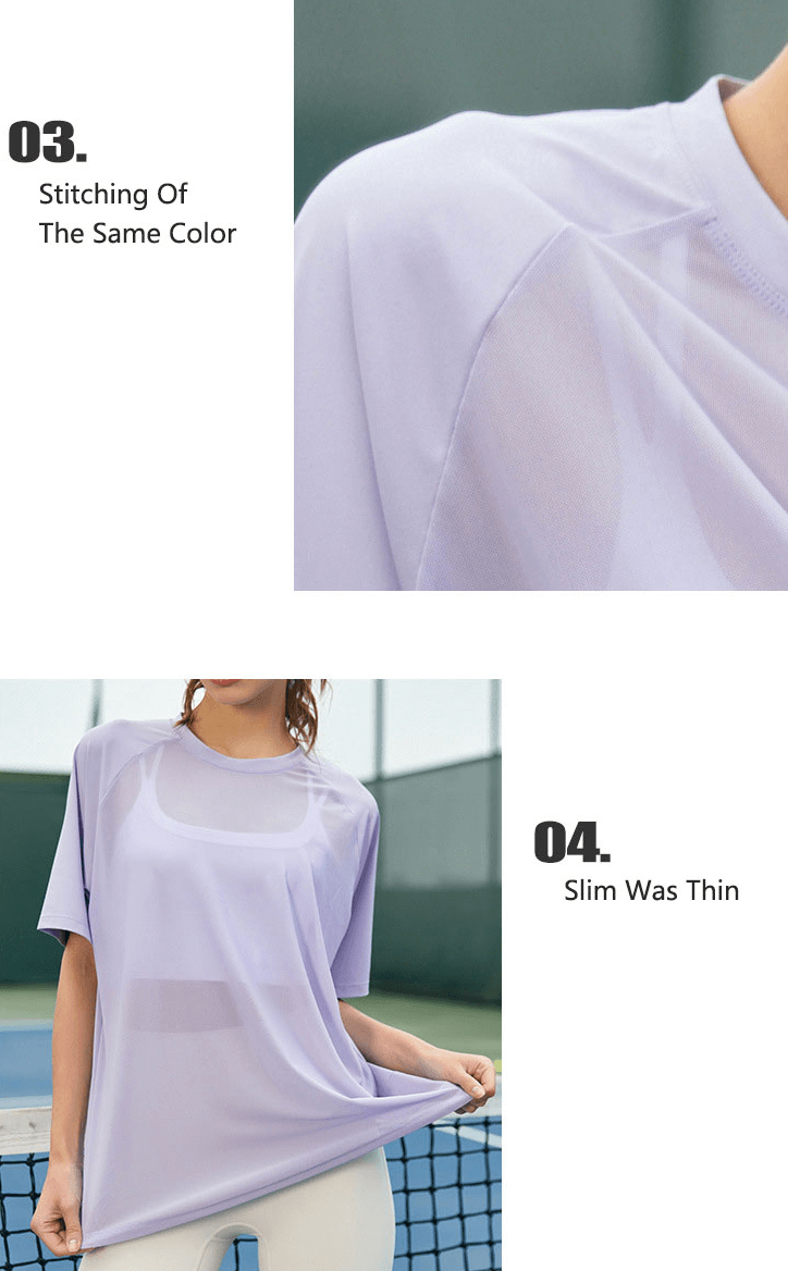 Sports Breathable Mesh Loose T-shirt / Quick Dry Sportswear - SF1386