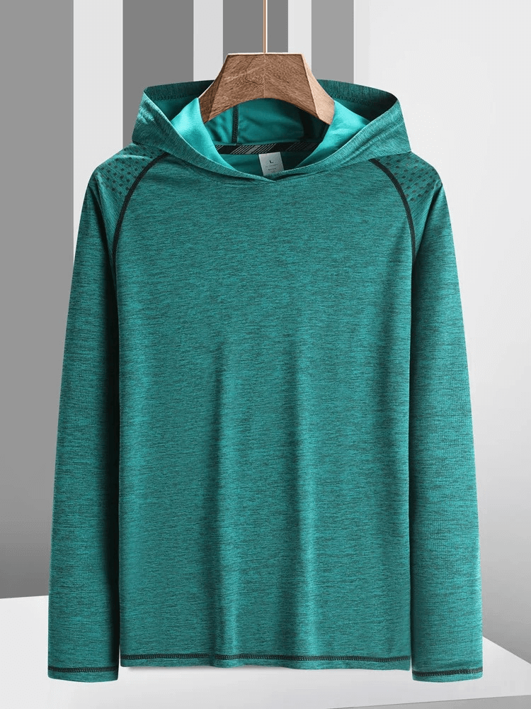 Sports Long Sleeves Solid Color Breathable Hoodie - SF1854