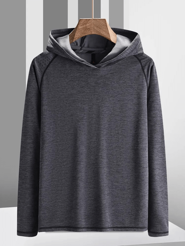 Sports Long Sleeves Solid Color Breathable Hoodie - SF1854