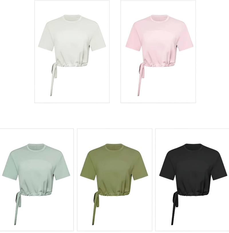 Sports Short Sleeves Crop T-shirts with Adjustable Hem - SF1560