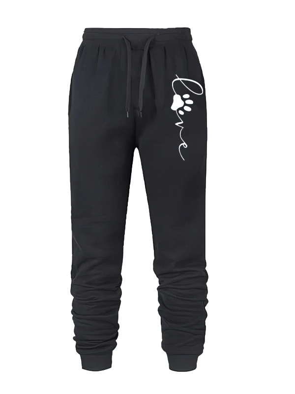 Sporty Women's Jogger Pants with Cat's Paw Print - SF1872