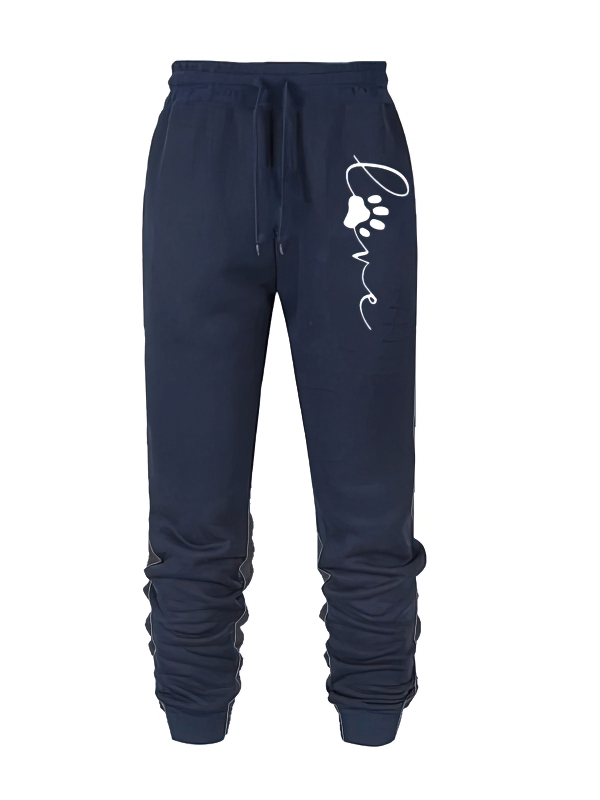 Sporty Women's Jogger Pants with Cat's Paw Print - SF1872