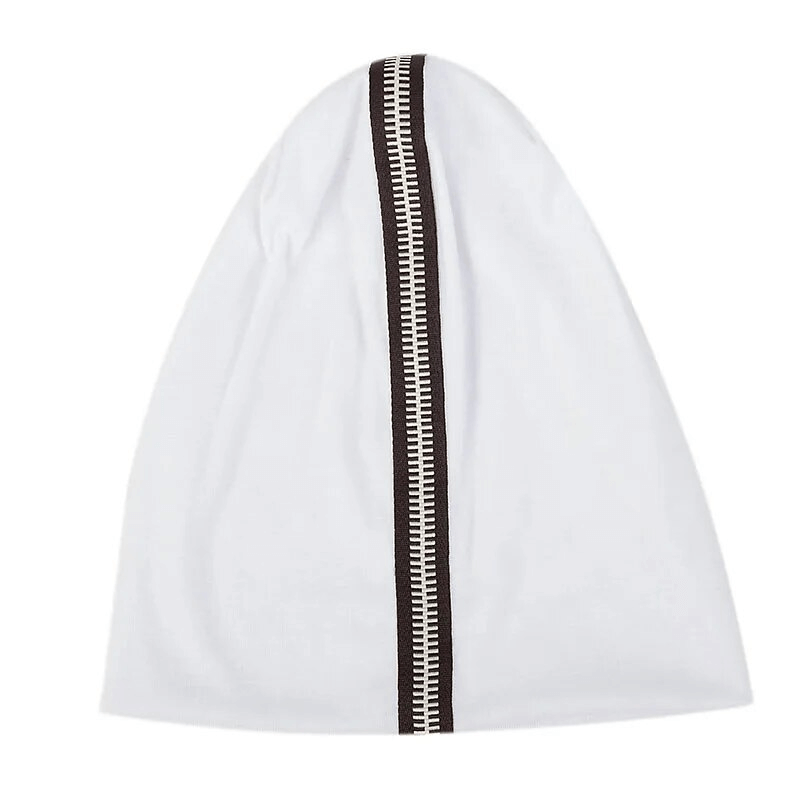 Stylish Cotton Soft Beanie with Decorative Zipper - SF1718