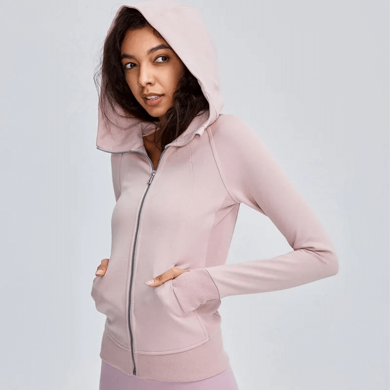 Stylish Elastic Women's Jacket with Hood for Running - SF1817