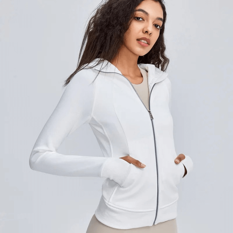 Stylish Elastic Women's Jacket with Hood for Running - SF1817