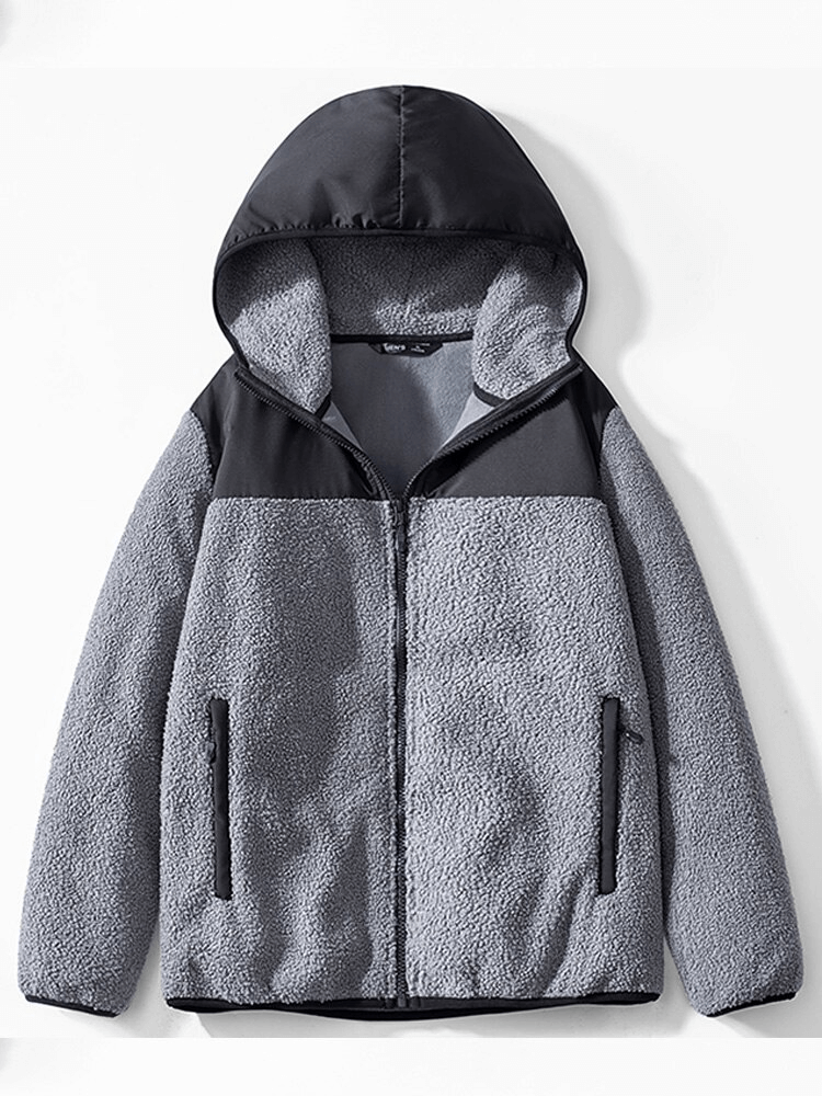 Stylish Men's Fleece Jacket with Zipper with Hood - SF1537