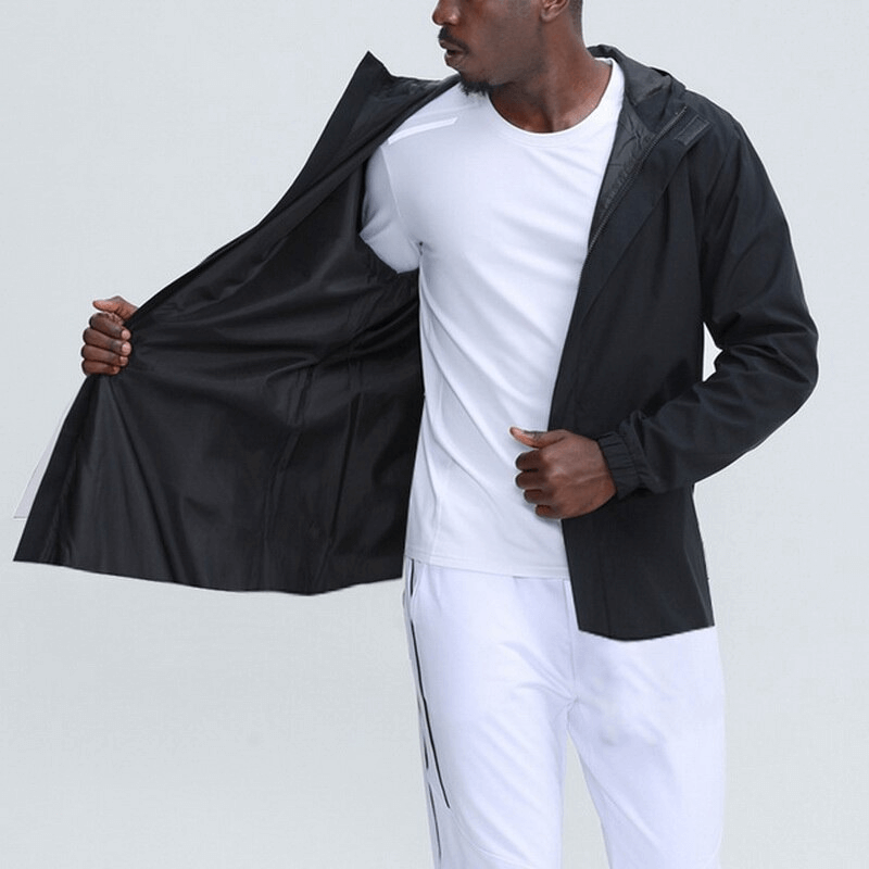 Stylish Sports Men's Jacket with Hood on Zipper - SF1526