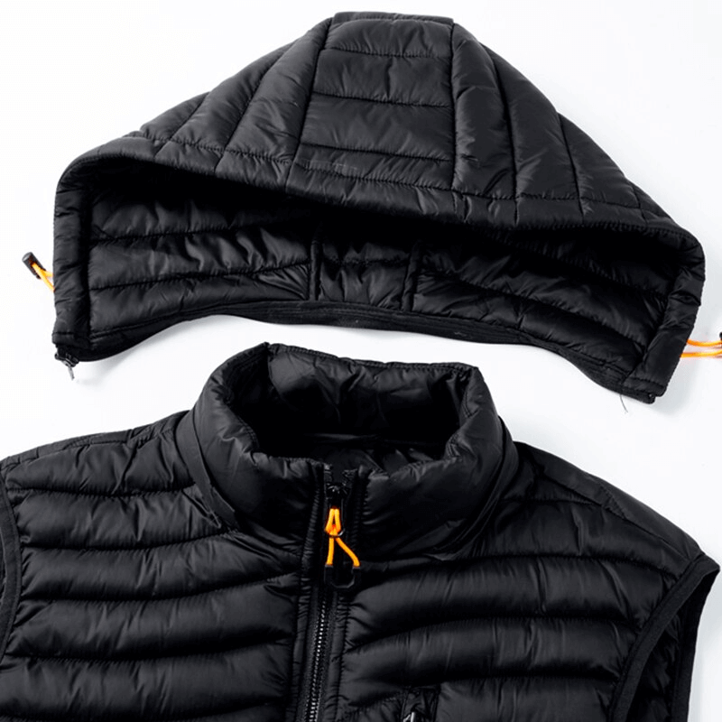 Stylish Sports Warmed Men's Vest with Hood and Zippered Pockets - SF1516