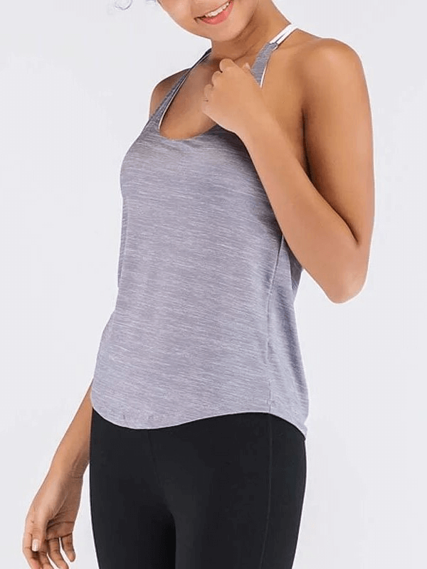 Stylish Sporty Women's Tank Top with Lining and Open Back - SF1620