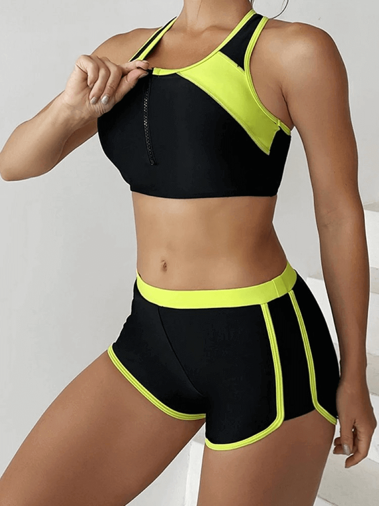 Stylish Tight Sports Women's Two-Piece Swimsuit - SF1879