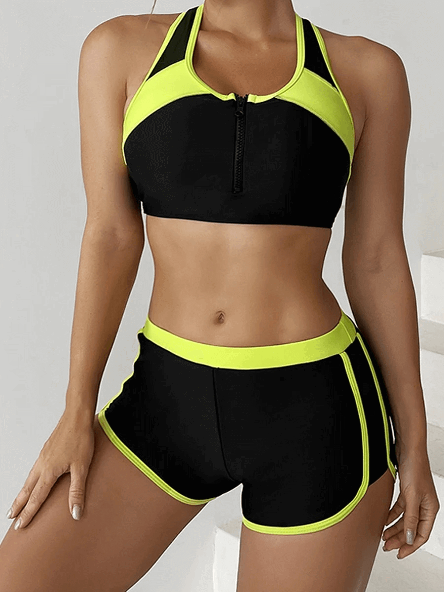 Stylish Tight Sports Women's Two-Piece Swimsuit - SF1879