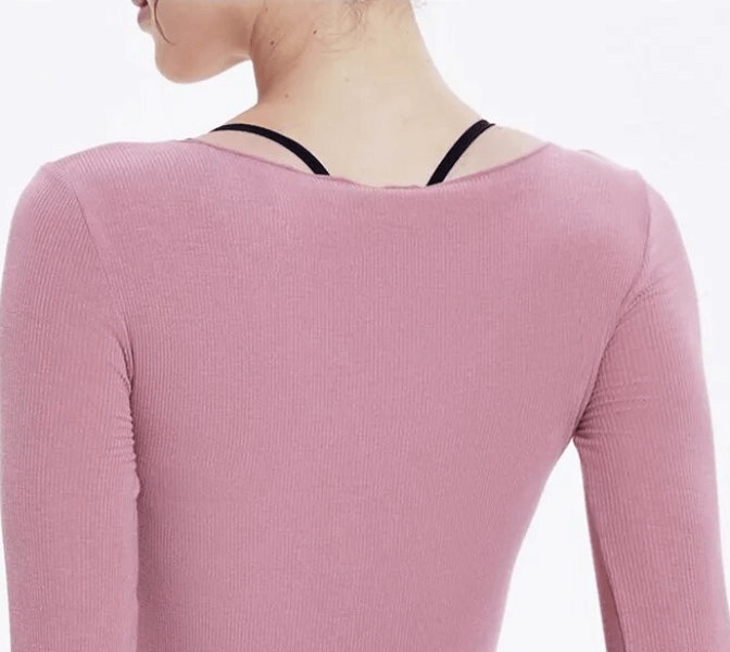 Tight Solid Color Women's Tops Long Sleeves - SF1714