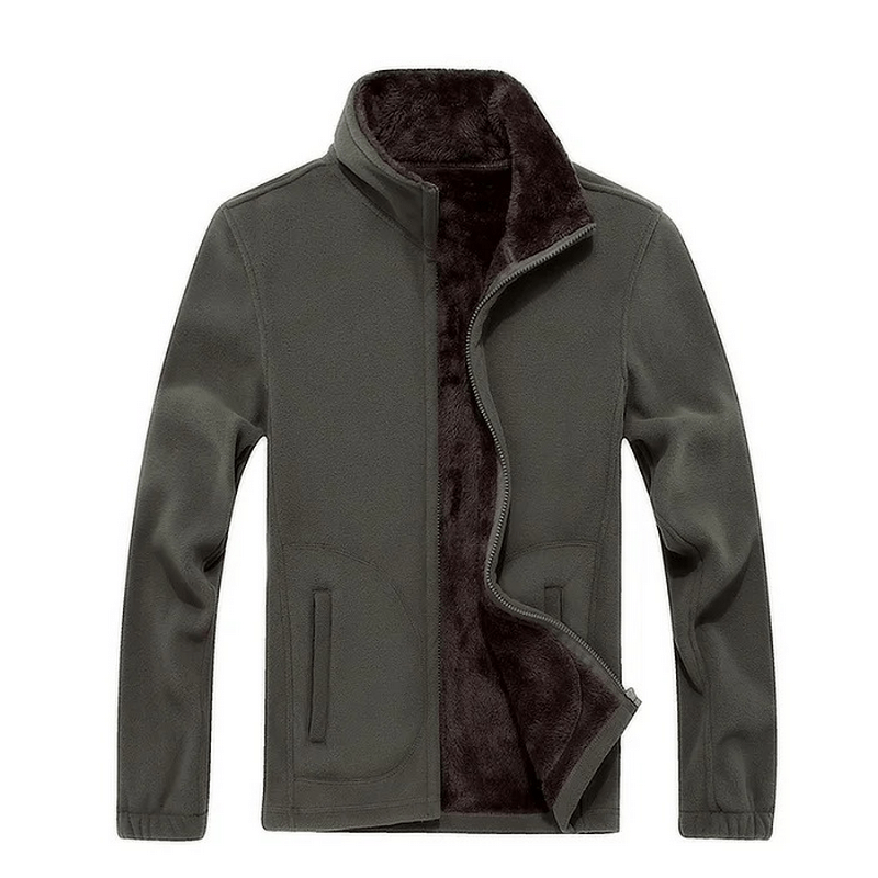 Warmed Solid Color Men's Jacket with Stand Collar - SF1905
