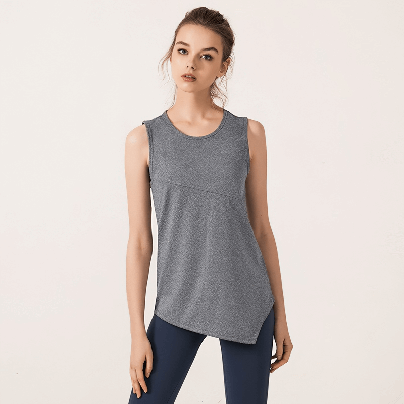 Women's Irregular Solid Color Tank Top for Fitness - SF1508
