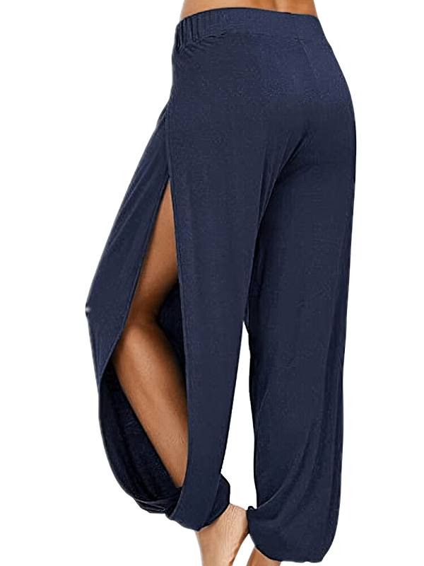 Women's Loose Sweatpants with Elastic Waist and Side Splits - SF1458
