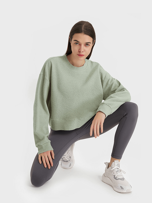 Women's Yoga Loose Crop Sweatshirt / Outdoor Long Sleeves Sportswear - SF1364