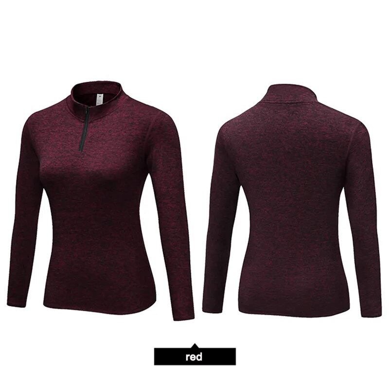 Workout Zipper Warm Sports Top With Long Sleeves - SF1656