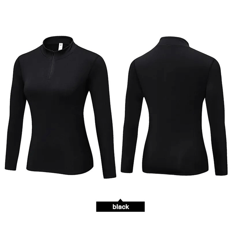 Workout Zipper Warm Sports Top With Long Sleeves - SF1656