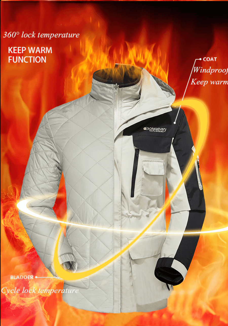 3 in 1 Warm Skiing Snowboard Jacket with Hood and Cuff Velcro - SF0608